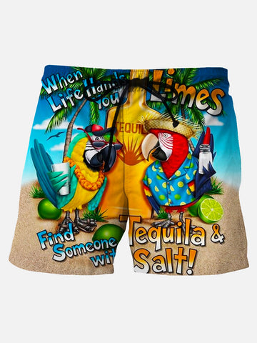 Blue Parrot Pockets Hawaii Series Pants
