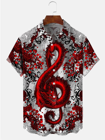 Nowcoco Sliver Music Note Pattern Casual Plus Size Shirts