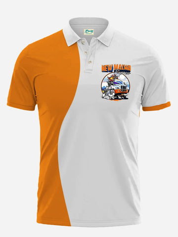 Nowcoco Orange Cartoon Printed Art Series Polo Shirts