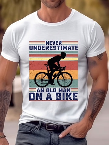 Nowcoco Never Underestimate An Old Man On A Bike Shirt Vintage Bike Shirt Big Tall